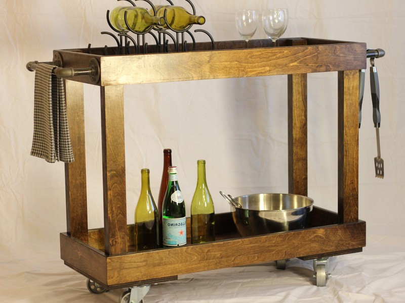 Vintage Wooden Bar Cart