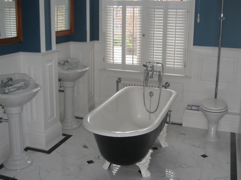 Wainscoting Bathroom Blue