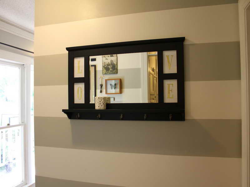 Wall Mirror With Hooks And Shelf