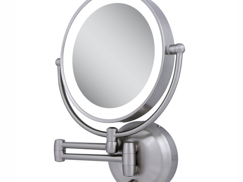 Wall Mounted Lighted Makeup Mirror Chrome