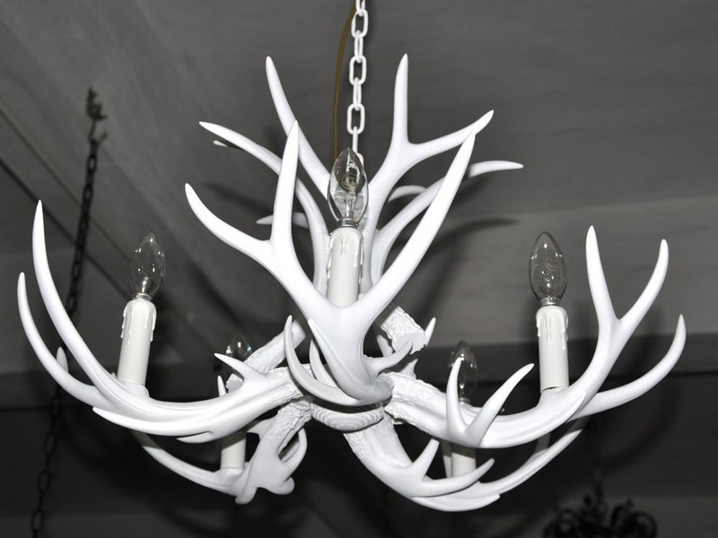 White Antler Chandelier Modern