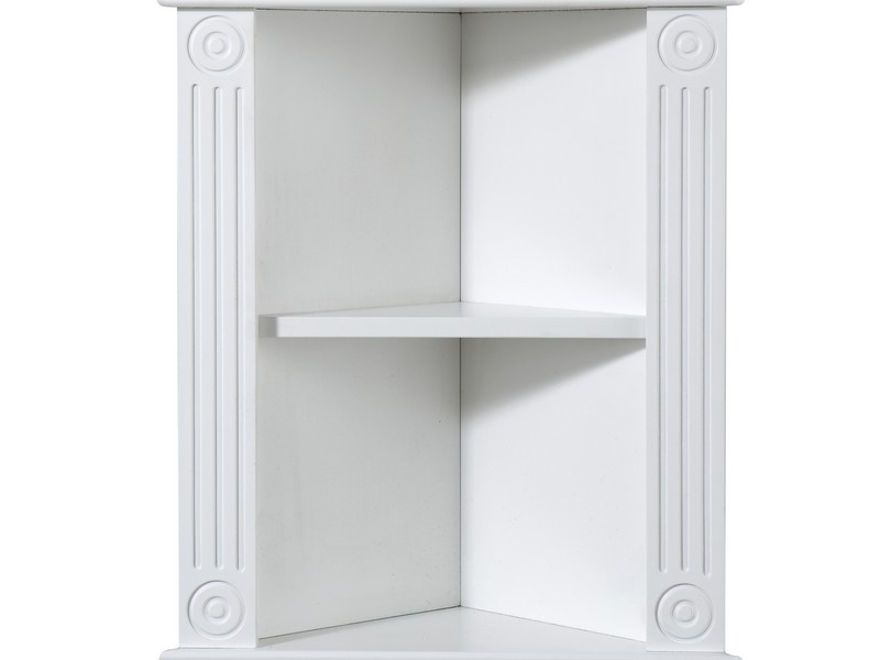 White Bathroom Corner Shelf Unit