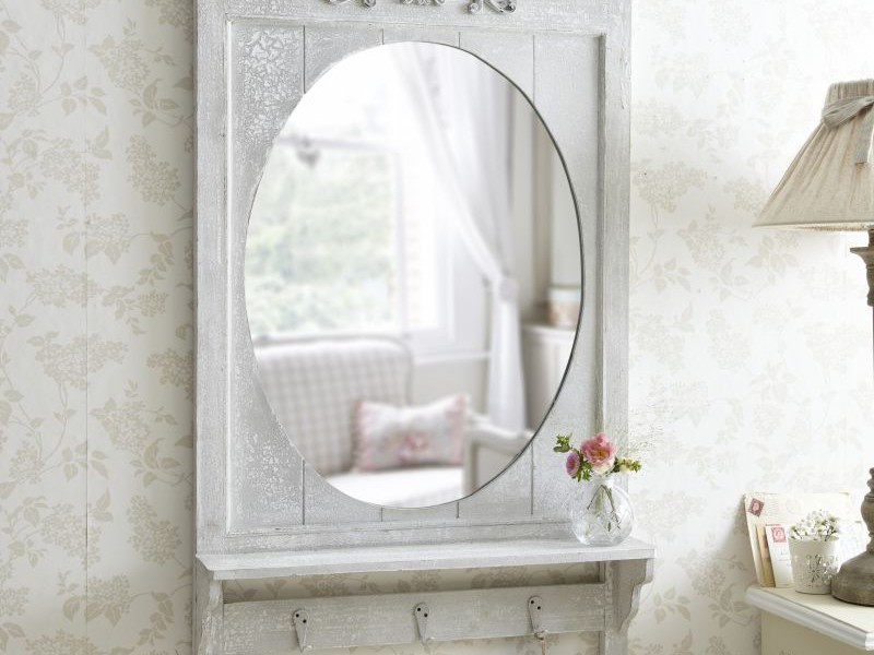 White Bathroom Mirror With Shelf