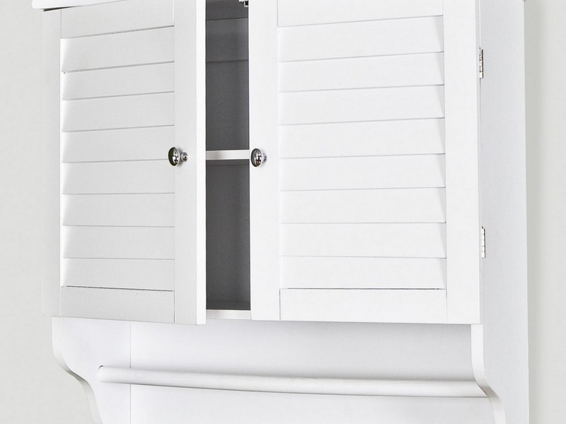 White Bathroom Wall Cabinet With Towel Bar