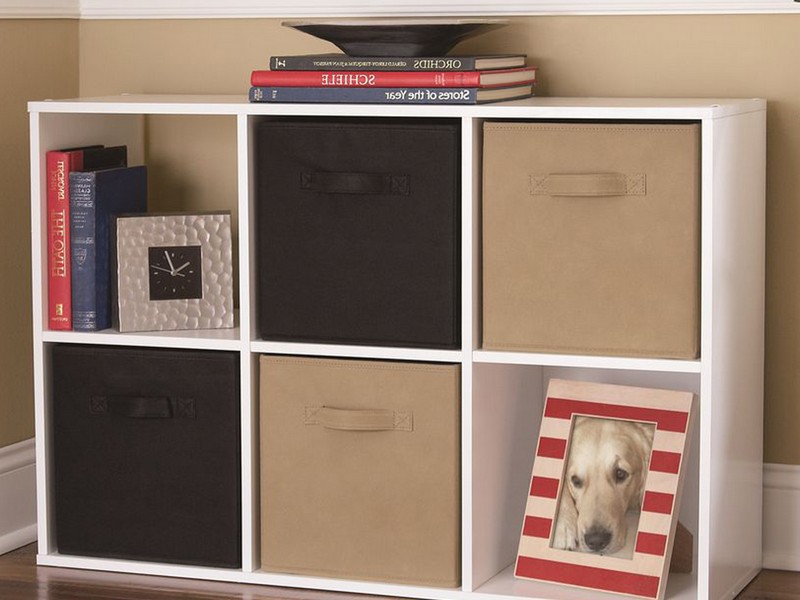 White Bookcase With Baskets