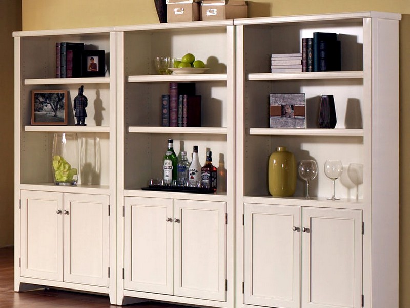 White Bookcase With Doors