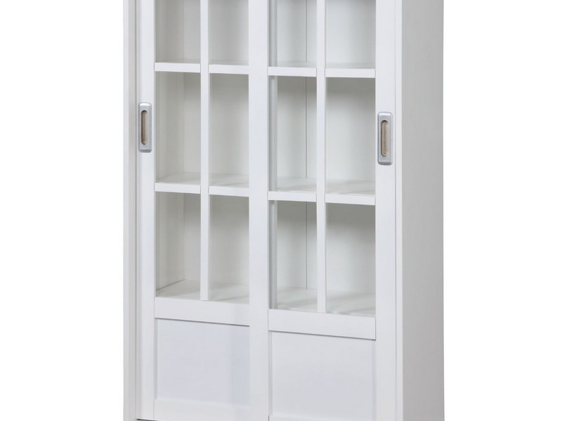 White Bookcase With Glass Doors