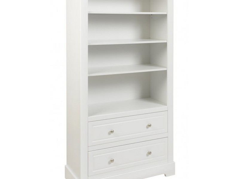 White Bookshelves With Drawers