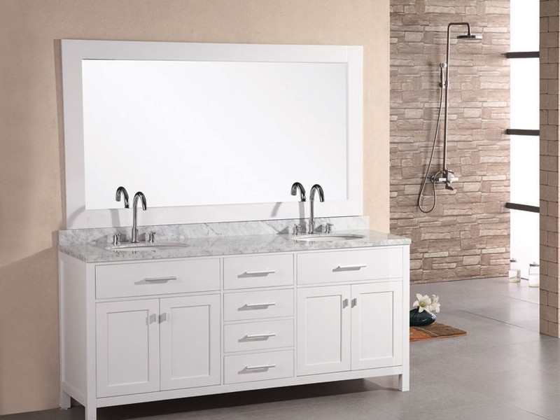 White Carrara Marble Bathroom Vanity