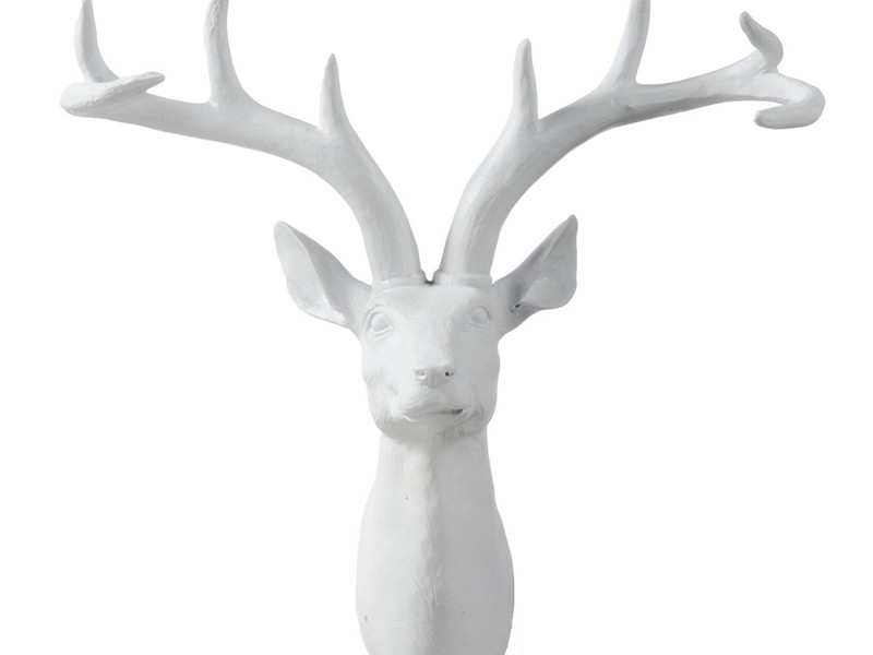 White Ceramic Deer Head