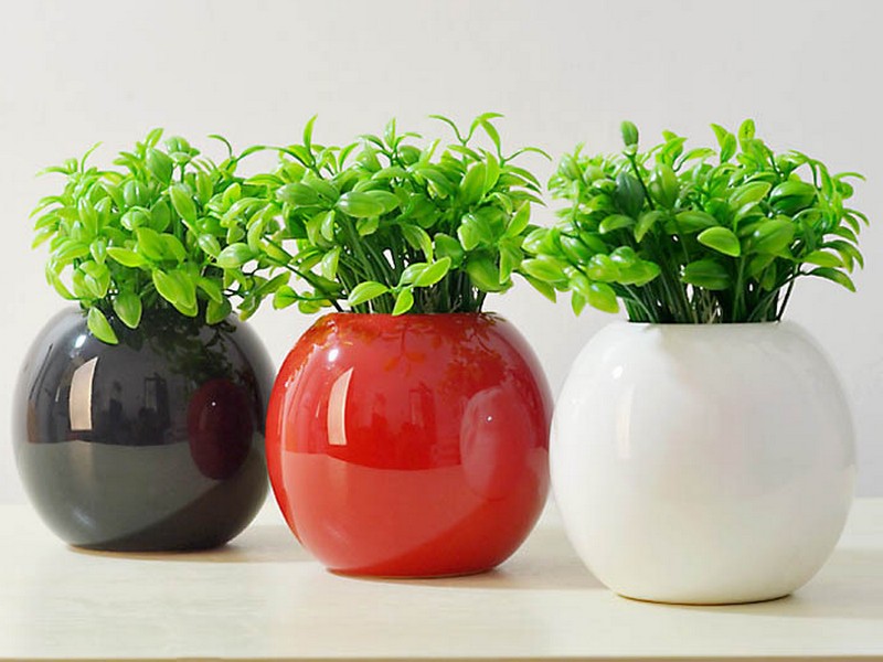 White Ceramic Flower Pots