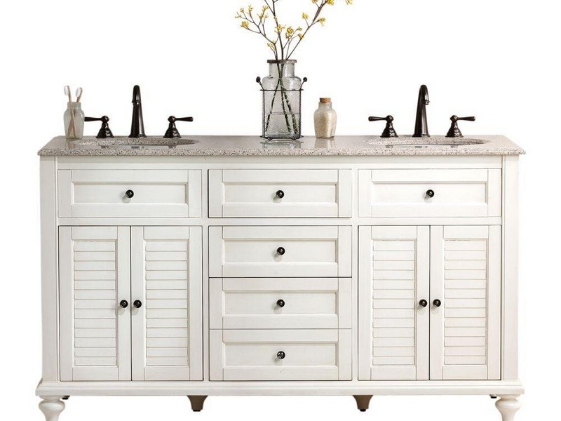 White Distressed Bathroom Vanity