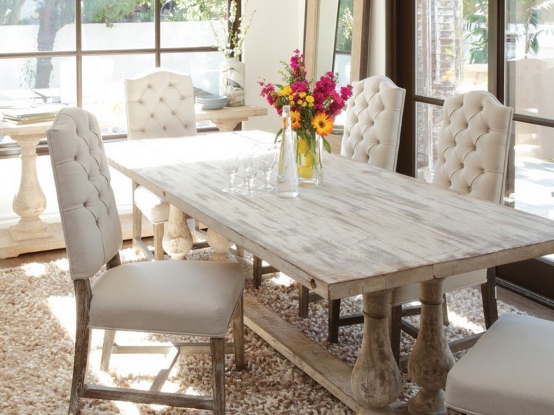 White Distressed Dining Table