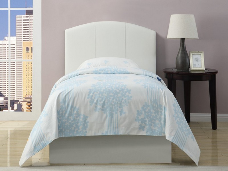 White Fabric Headboard Twin