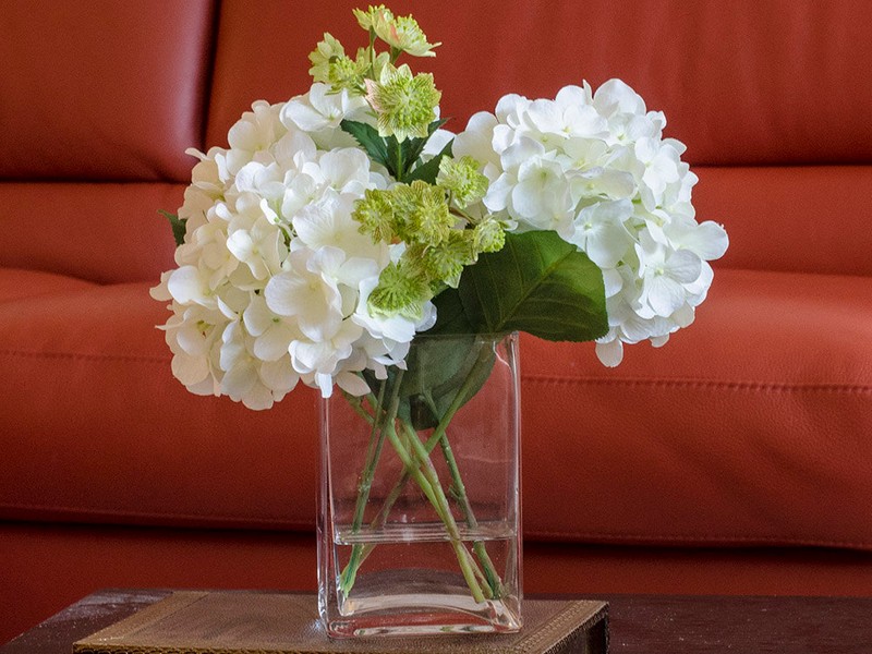 White Faux Flower Arrangements