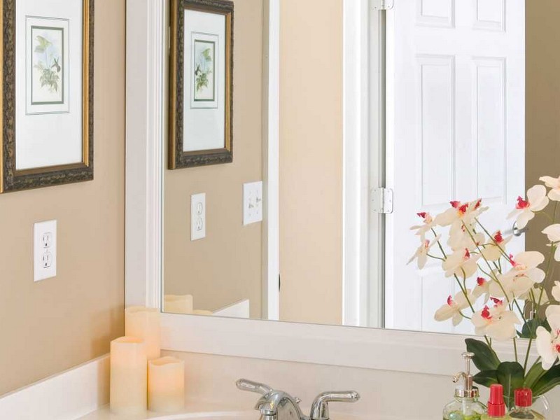 White Frame Bathroom Mirror