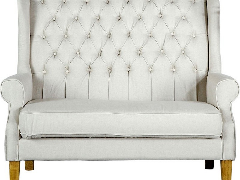 White High Back Loveseat