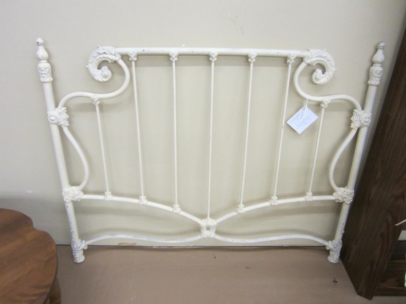 White Iron Headboard Full