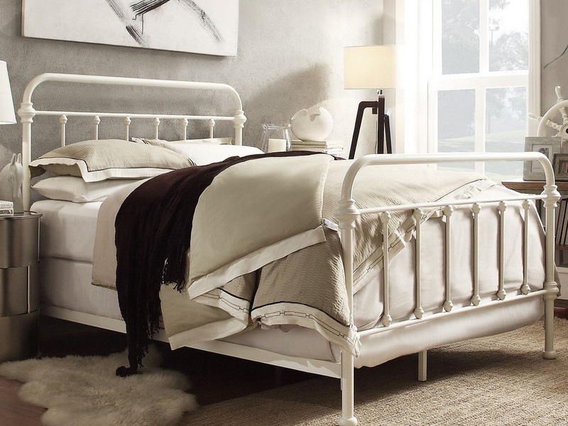 White Iron Headboard King