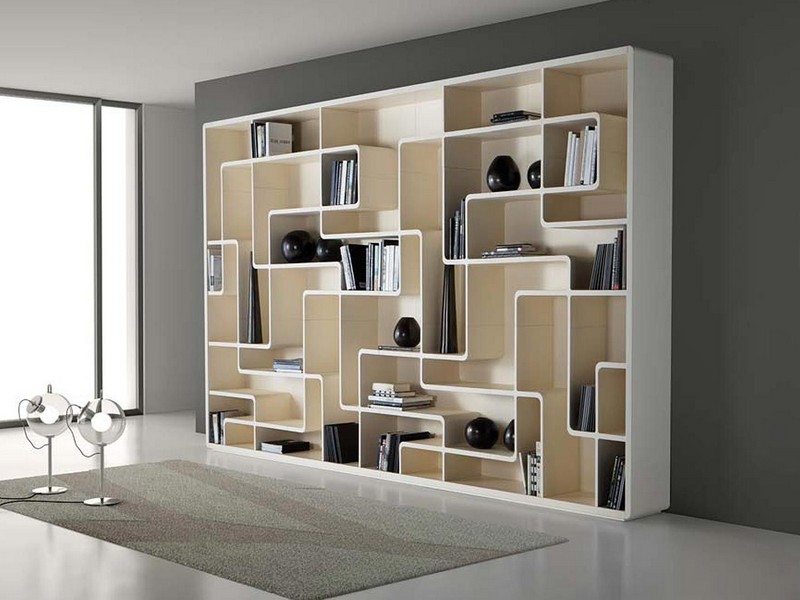 White Lacquer Bookcase With Doors