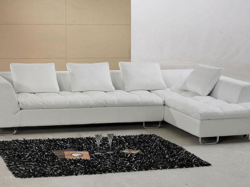 White Leather Chaise Sofa