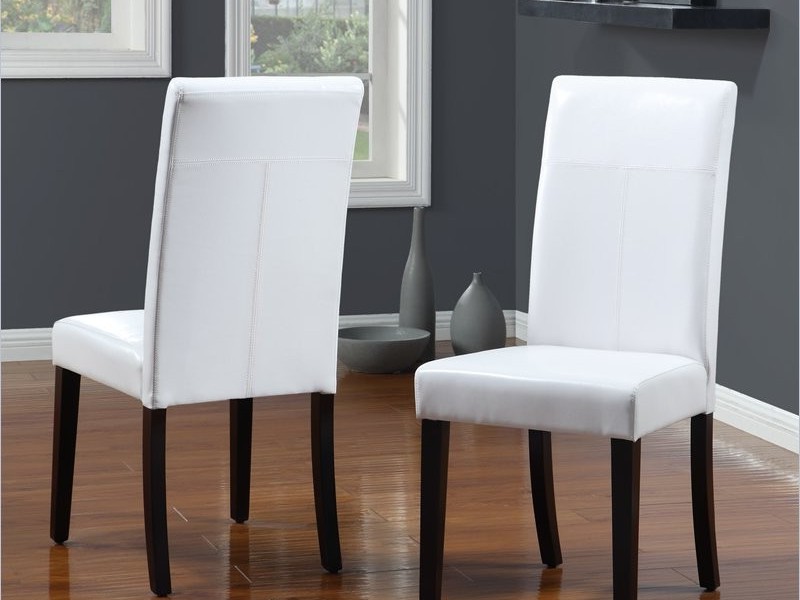 White Leather Dining Room Chairs