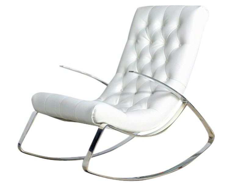 White Leather Reclining Chair