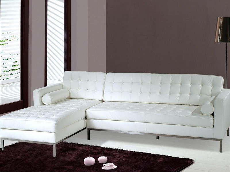 White Leather Sectional Couch