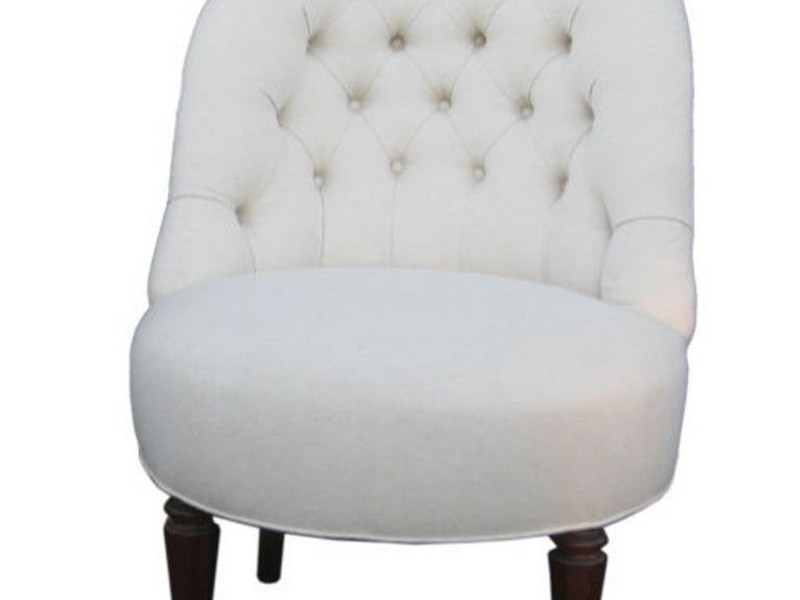 White Leather Slipper Chair