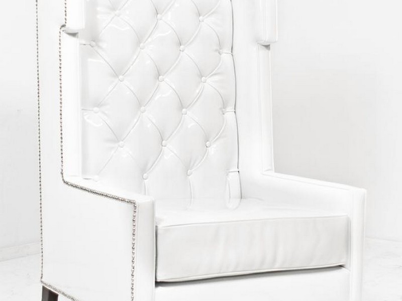 White Leather Wingback Chair