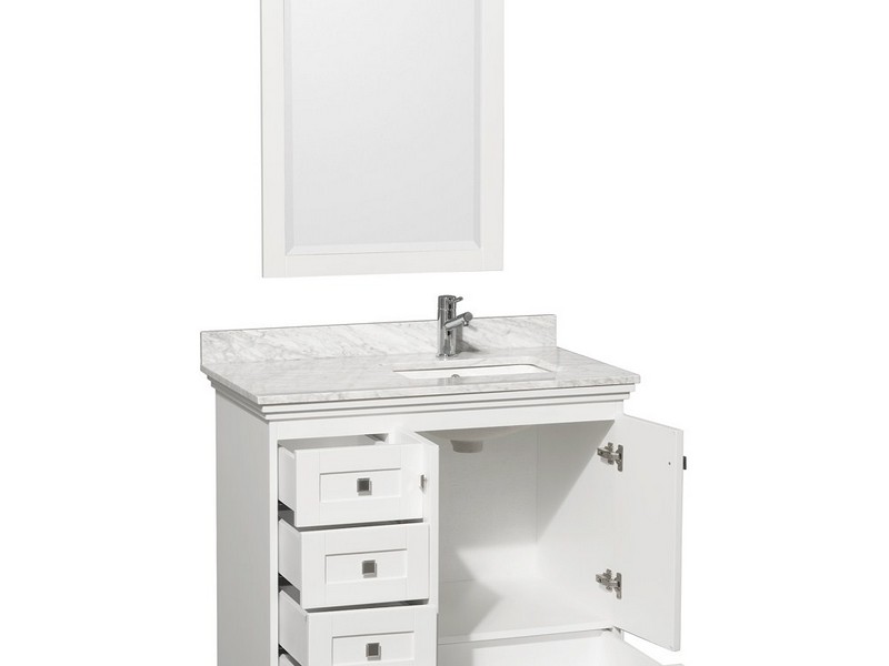 White Mirrored Bathroom Vanity