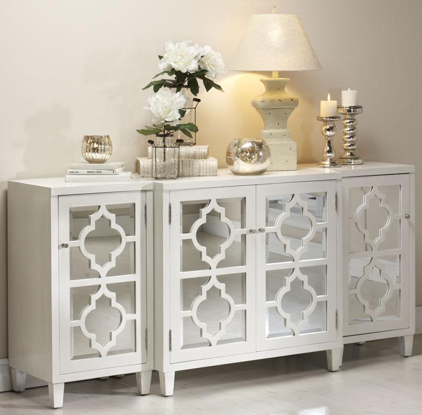 White Mirrored Buffet Cabinet