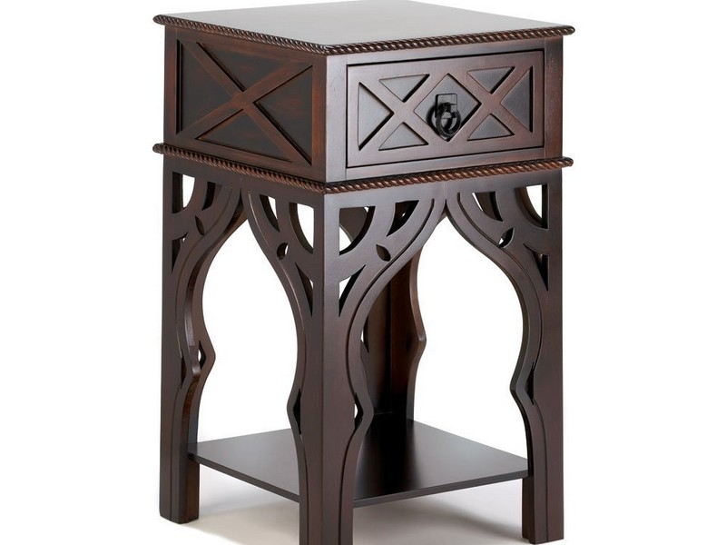 White Moroccan End Table