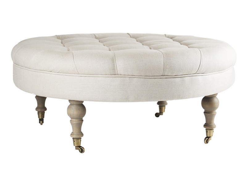 White Round Ottoman Coffee Table