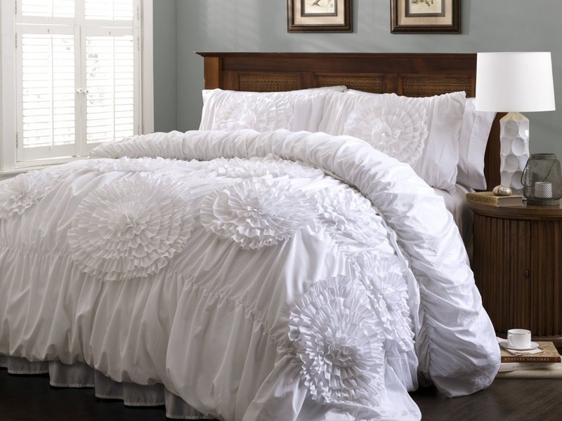 White Ruffle Twin Bedding