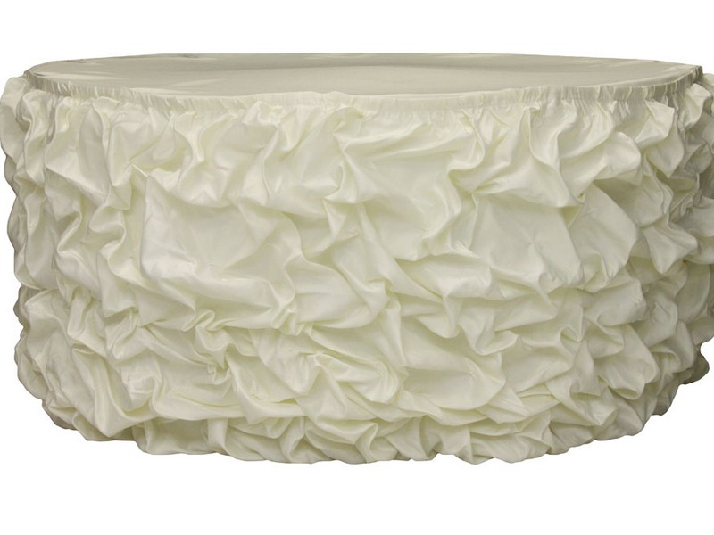 White Ruffled Table Skirt