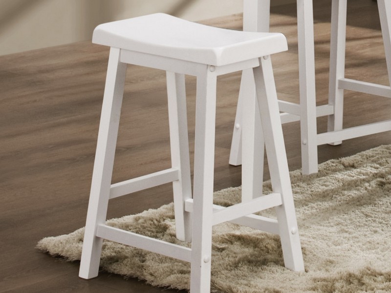 White Saddle Bar Stools