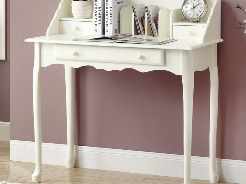 White Secretary Desk With Drawers