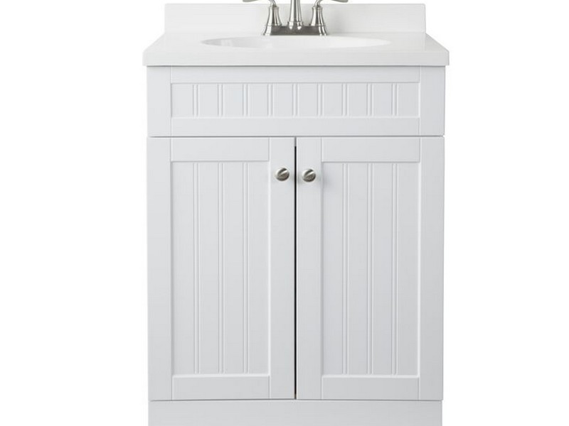 White Single Sink Bathroom Vanities