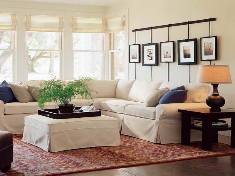 White Slipcovered Sectional Sofa