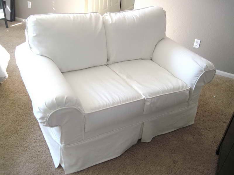 White Slipcovered Sectional