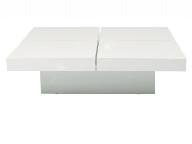 White Square Coffee Table With Storage