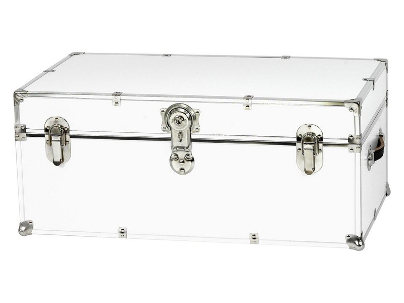 White Storage Trunk With Wheels