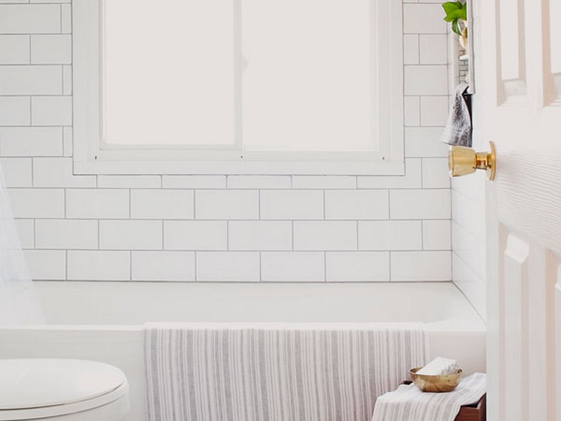 White Subway Tile Bathroom Images