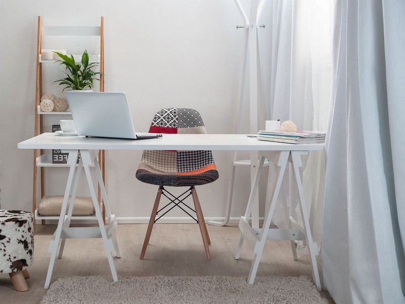 White Trestle Desk