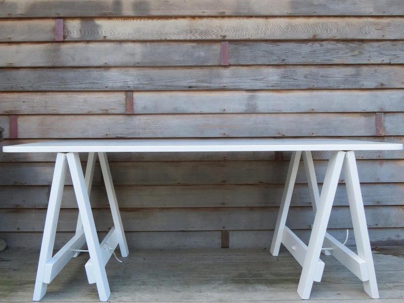 White Trestle Table Desk