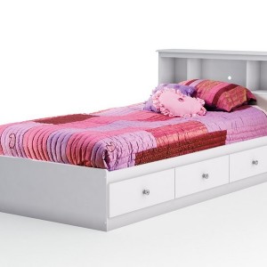 White Twin Bed With Storage Drawers