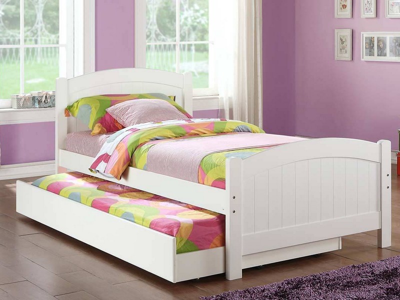 White Twin Trundle Bed With Drawers