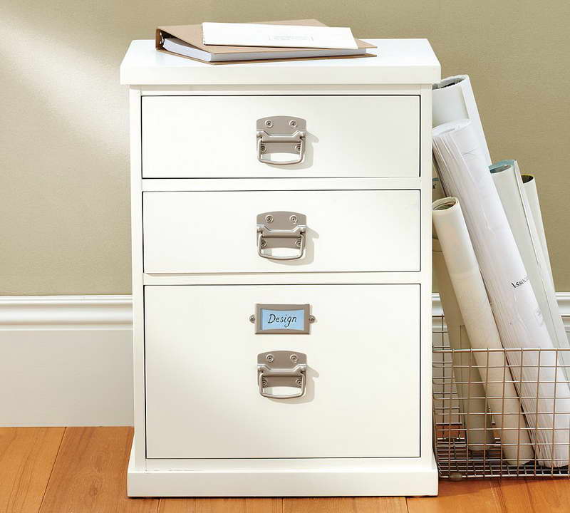 White Wood Filing Cabinet