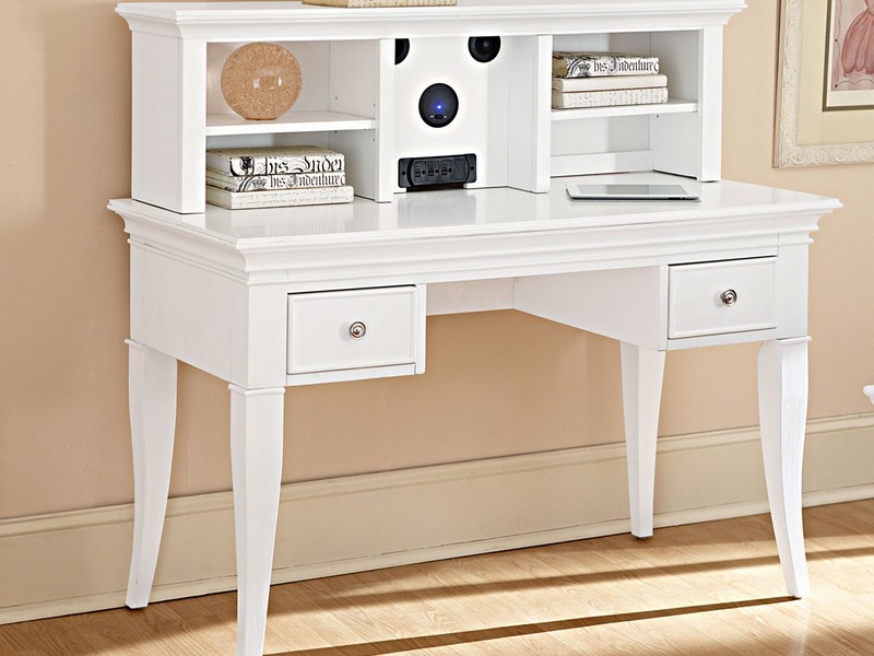 White Writing Desk With Hutch